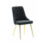 Matstol Velvet Deluxe, Svart/Guld