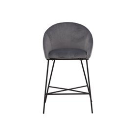 Barstol Velvet, Mörkgrå/Svart