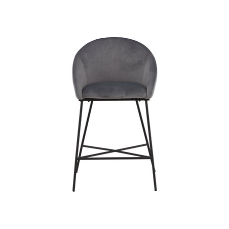 Barstol Velvet, Mörkgrå/Svart