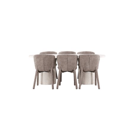 Matgrupp Narvik med Astoria matstolar, 200 × 100 cm