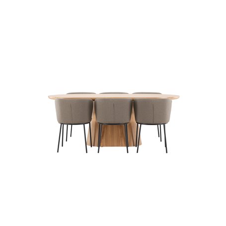 Matgrupp Stjärnö med Edina matstolar, 200 × 90 cm