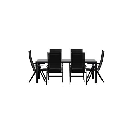 Matgrupp Break med Levanzo matstolar, 205 × 90 cm