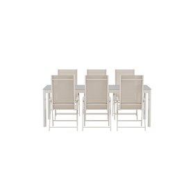 Matgrupp Lino med Levanzo matstolar, 220 × 100 cm