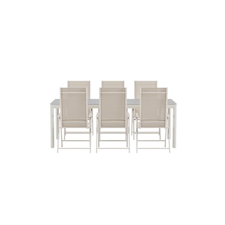 Matgrupp Lino med Levanzo matstolar, 220 × 100 cm