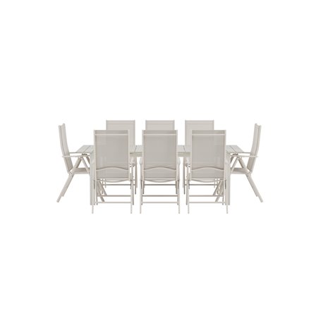 Matgrupp Levels med Break matstolar, 229 × 100 cm