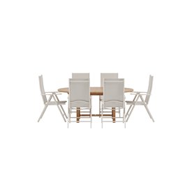 Matgrupp Kenya med Break matstolar, 180 × 120 cm