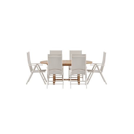 Matgrupp Kenya med Break matstolar, 180 × 120 cm