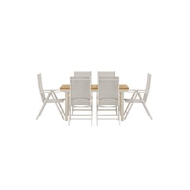 Matgrupp Panama med Break matstolar, 160 × 90 cm