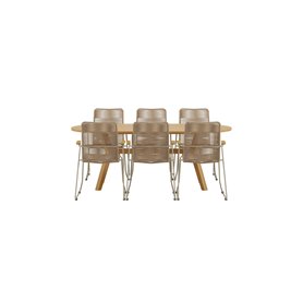 Matgrupp Kenya med Bois matstolar, 200 × 90 cm