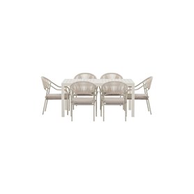 Matgrupp Capo med Paros matstolar, 160 × 100 cm