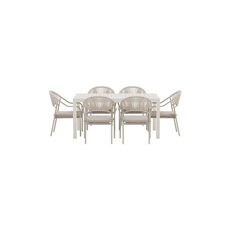 Matgrupp Capo med Paros matstolar, 160 × 100 cm
