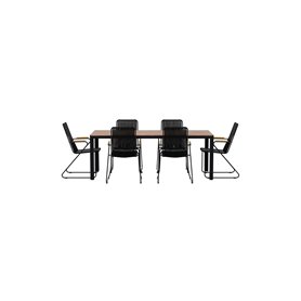 Matgrupp Bois med Bois matstolar, 205 × 90 cm