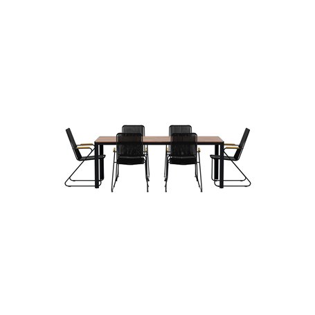 Matgrupp Bois med Bois matstolar, 205 × 90 cm