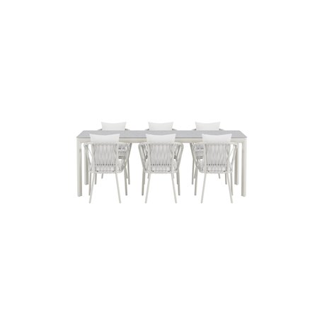 Matgrupp Lino med Linos matstolar, 220 × 100 cm