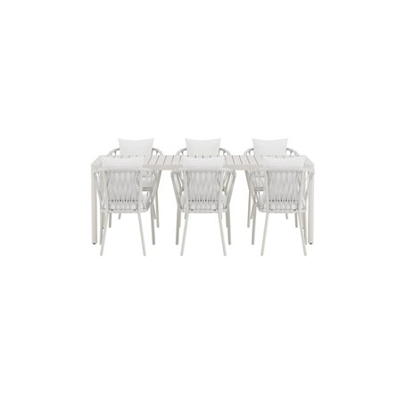 Matgrupp Giardini med Linos matstolar, 200 × 90 cm