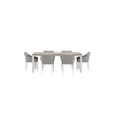 Matgrupp Llama med Spoga matstolar, 205 × 100 cm