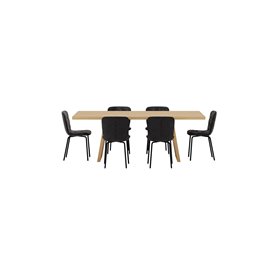 Matgrupp Logga med Punsch matstolar, 210 × 100 cm