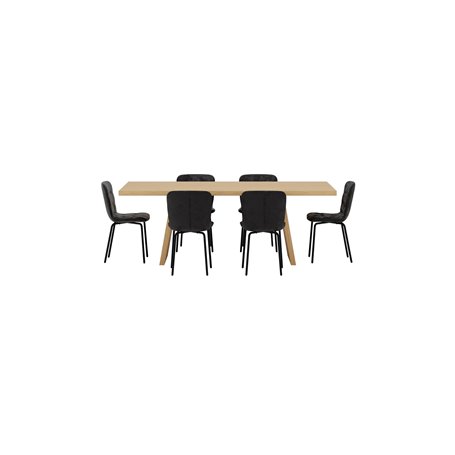 Matgrupp Logga med Punsch matstolar, 210 × 100 cm