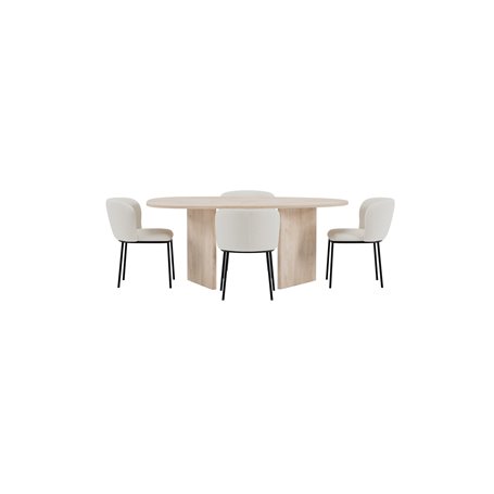 Matgrupp Grönvik med Edina matstolar, 180 × 90 cm