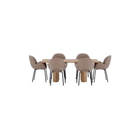 Matgrupp Lillehammer med Florensa matstolar, 200 × 90 cm