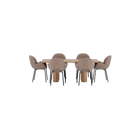 Matgrupp Lillehammer med Florensa matstolar, 200 × 90 cm