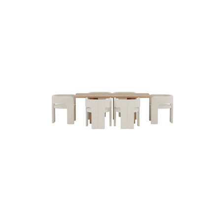 Matgrupp Lillehammer med Kristin matstolar, 200 × 90 cm