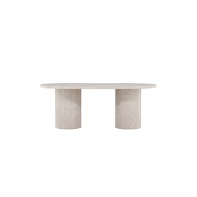 Ovalt matbord Narvik, 200 × 100 cm, Beige