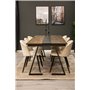 Matgrupp Jakarta med Velvet matstolar, 200 × 90 cm