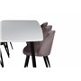Matgrupp Polar med Velvet matstolar, 240 × 100 cm