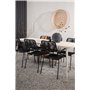 Matgrupp Lina med Lindos matstolar, 200 × 90 cm, Beige/Svart