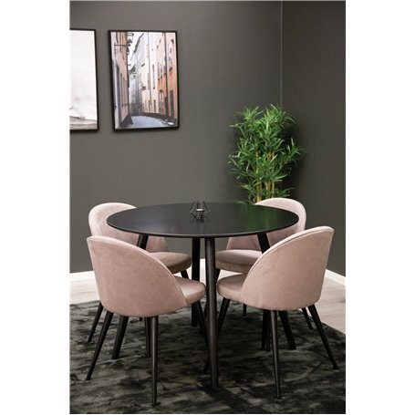 Matgrupp Plaza med Velvet matstolar