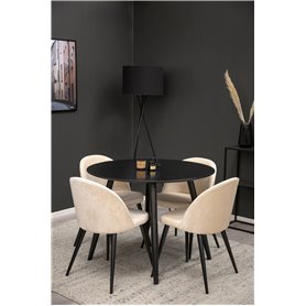 Matgrupp Plaza med Velvet matstolar