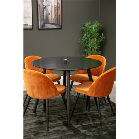 Matgrupp Plaza med Velvet matstolar