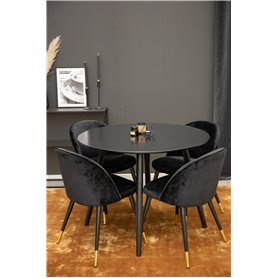 Matgrupp Plaza med Velvet matstolar