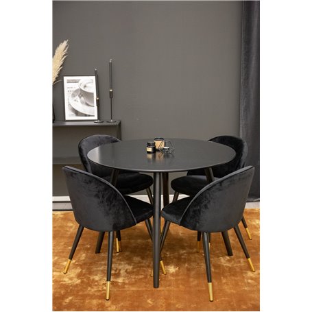 Matgrupp Plaza med Velvet matstolar