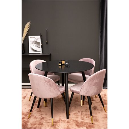 Matgrupp Plaza med Velvet matstolar