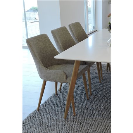 Matgrupp Polar med Plaza matstolar, 180 × 90 cm