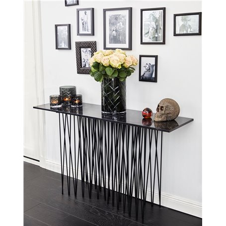 Sidobord Stone Bord, 130 × 37 cm, Svart
