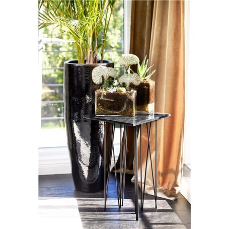 Sidobord Stone Bord, 40 × 40 cm, Svart