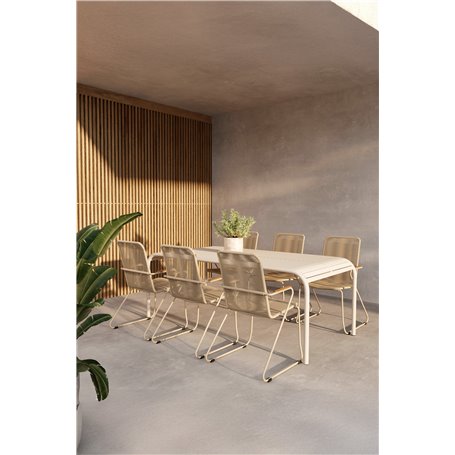 Matgrupp Borneo med Bois matstolar, 200 × 100 cm