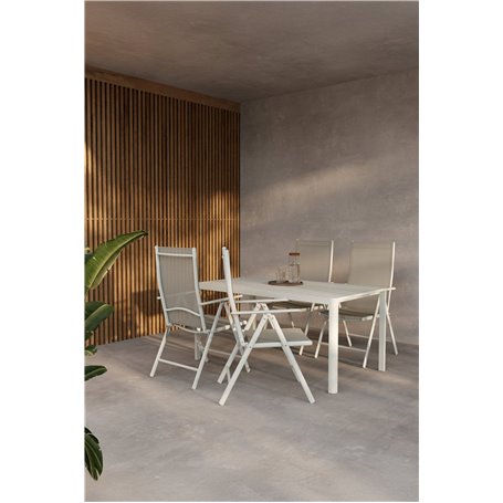 Matgrupp Giardini med Break matstolar, 150 × 85 cm