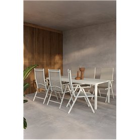 Matgrupp Giardini med Break matstolar, 200 × 90 cm