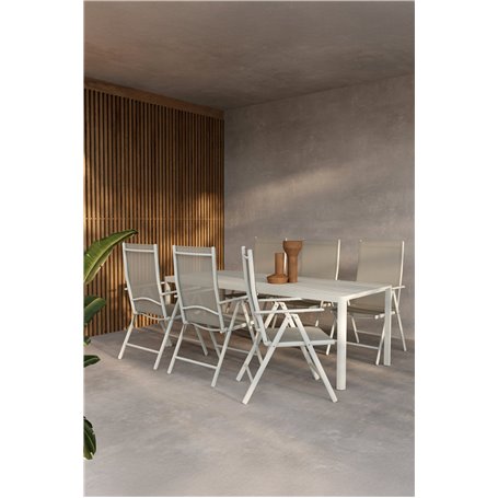 Matgrupp Giardini med Break matstolar, 200 × 90 cm